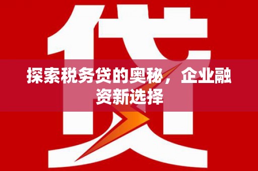 娄烦探索税务贷的奥秘，企业融资新选择