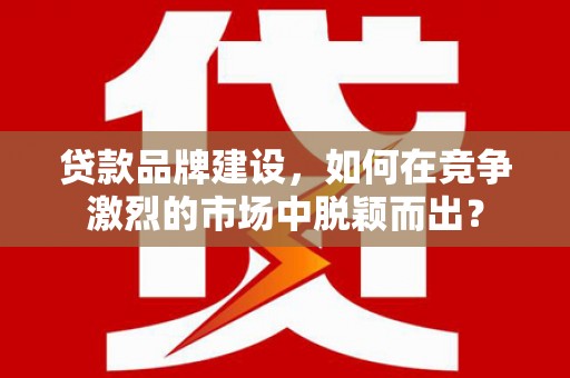 娄烦贷款品牌建设，如何在竞争激烈的市场中脱颖而出？